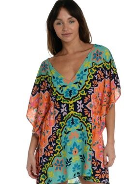 Sunshine 79 Flora Block Caftan Swim Cover Lrg/Xl Nwt